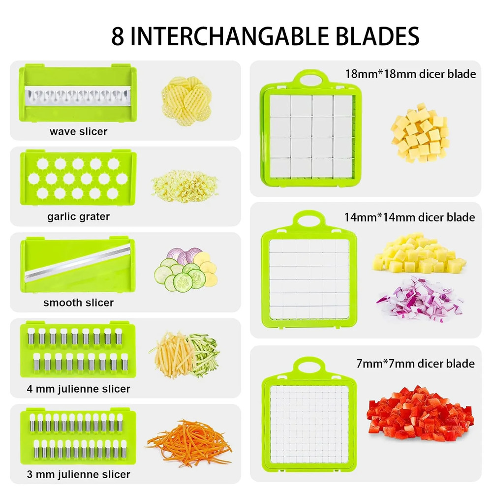 17-in-1 Vegetable Chopper - Multi-Function Kitchen Gadget with Container