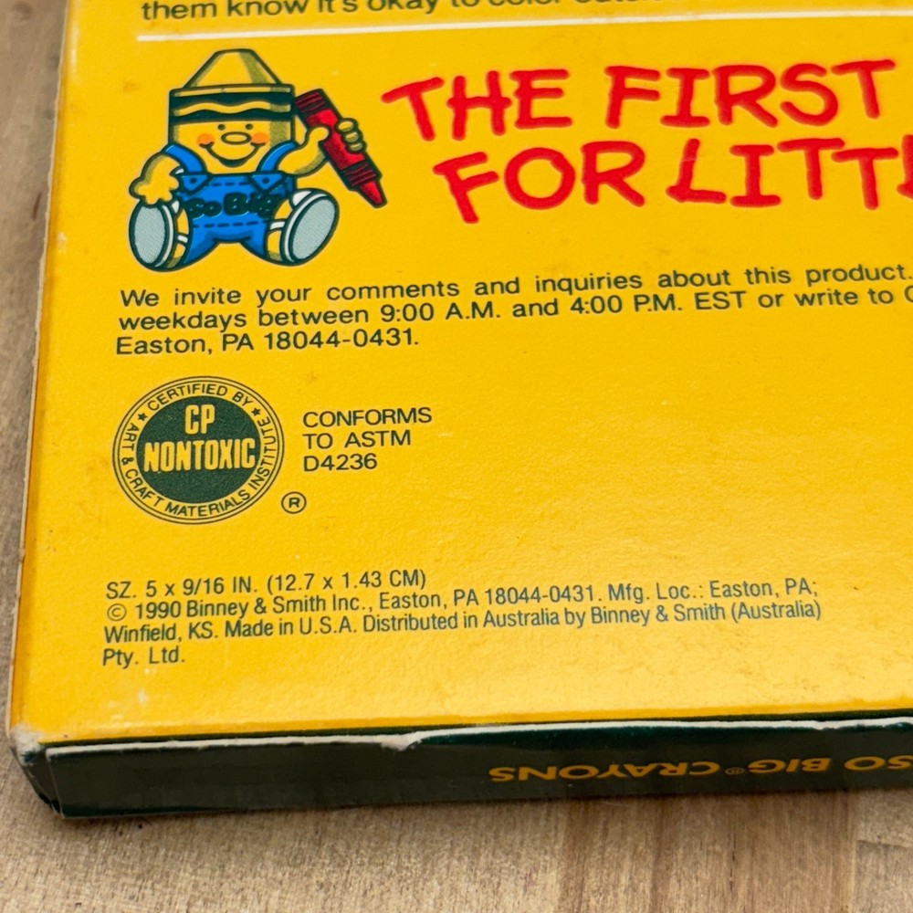 Vintage 1990 Crayola SO BIG Crayons 8 Pack, Retired