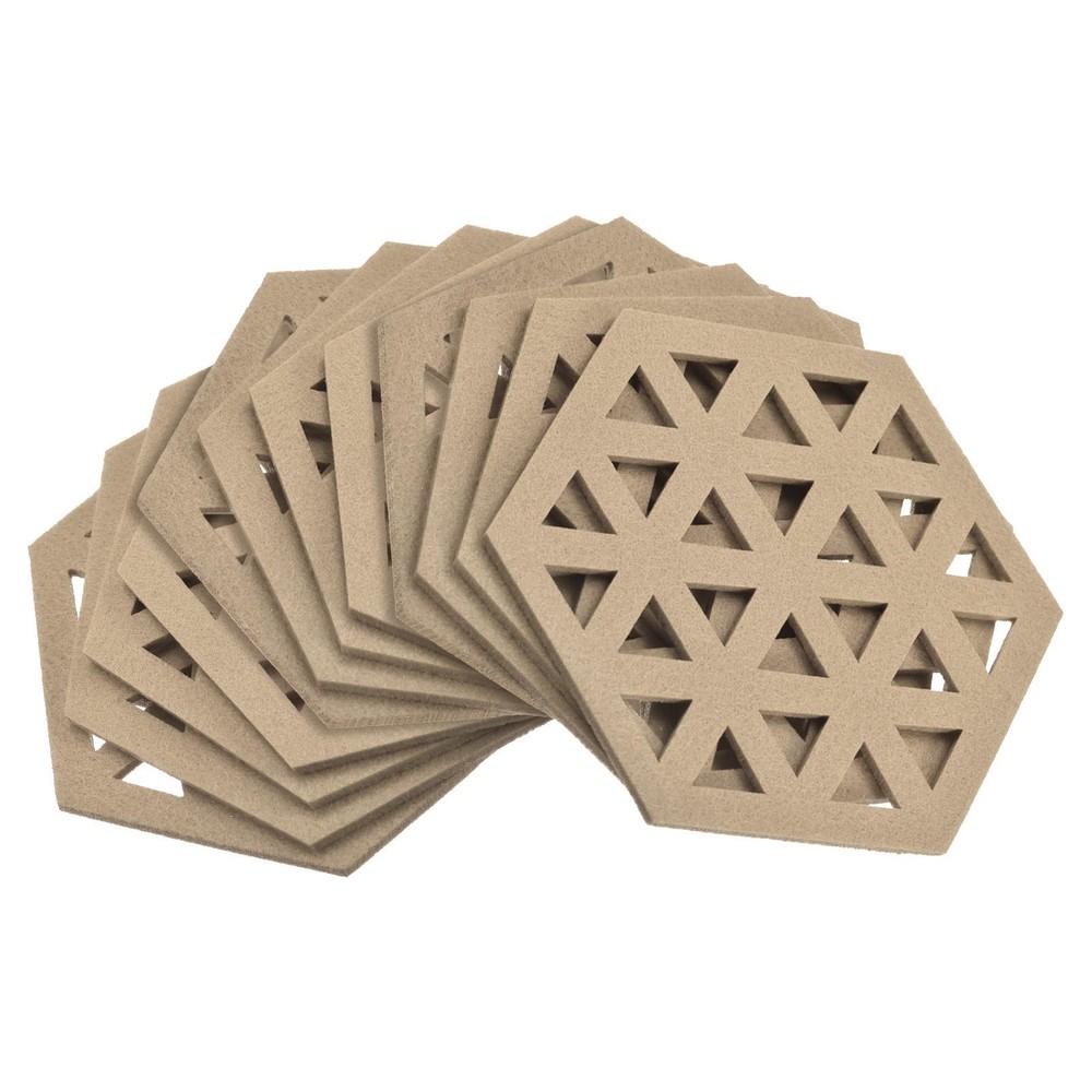 Felt Coasters 12pcs Hexagonal Coasters Coasters, Beige