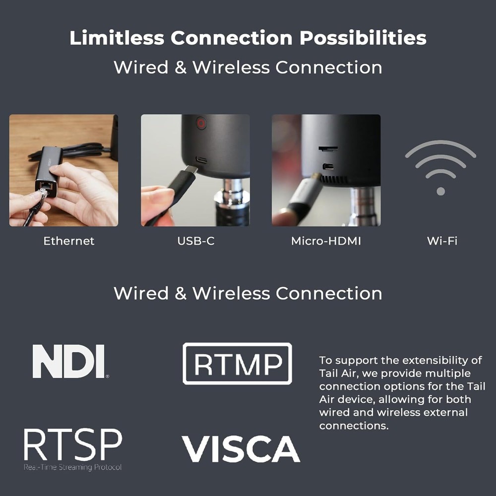 OBSBOT Tail AIR NDI Streaming PTZ Camera Smart RC Controller 4K AIPowered Webcam