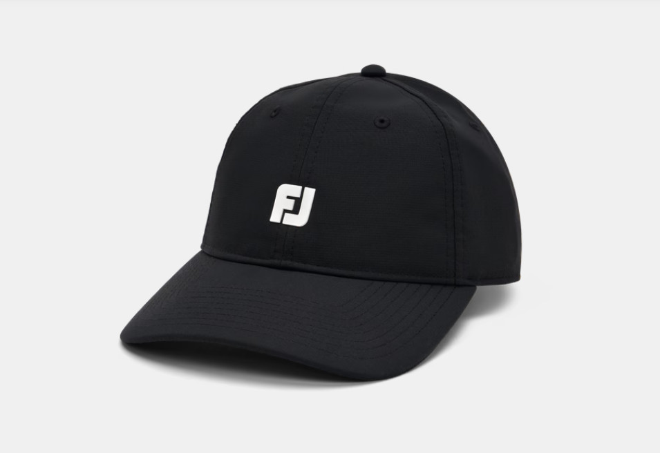 New FootJoy Golf Black Performance Logo Adjustable Hat