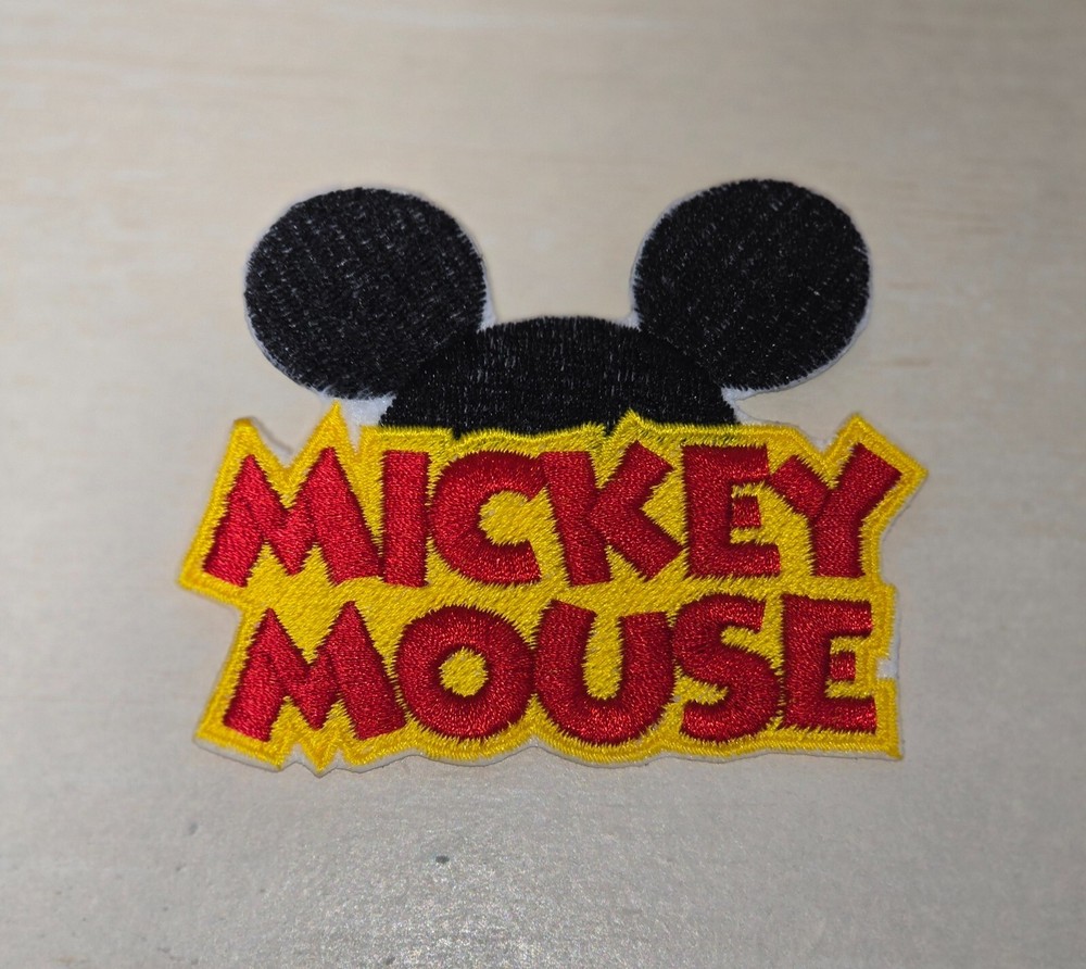 Mickey Mouse 3 inch Iron on Embroidered Applique Patch
