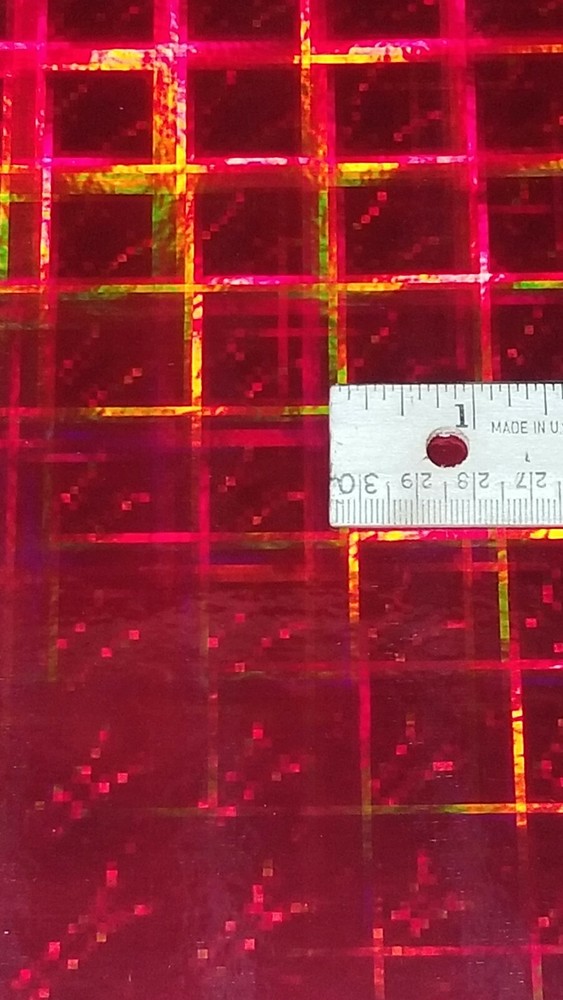 Cherry Red Plaid Pattern Holographic Diffractive Sign Plotter Vinyl Film