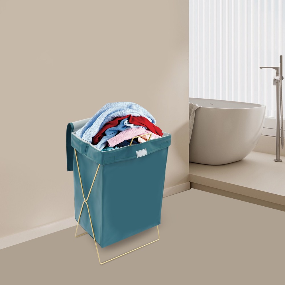 Foldable Laundry Hamper X-Frame Laundry Basket Dirty Clothes Basket with Lid