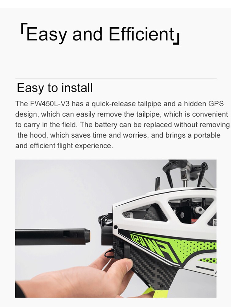 Fly Wing FW450L V3 6CH GPS 3D Automatic Return Hovering RC Helicopter RTF US
