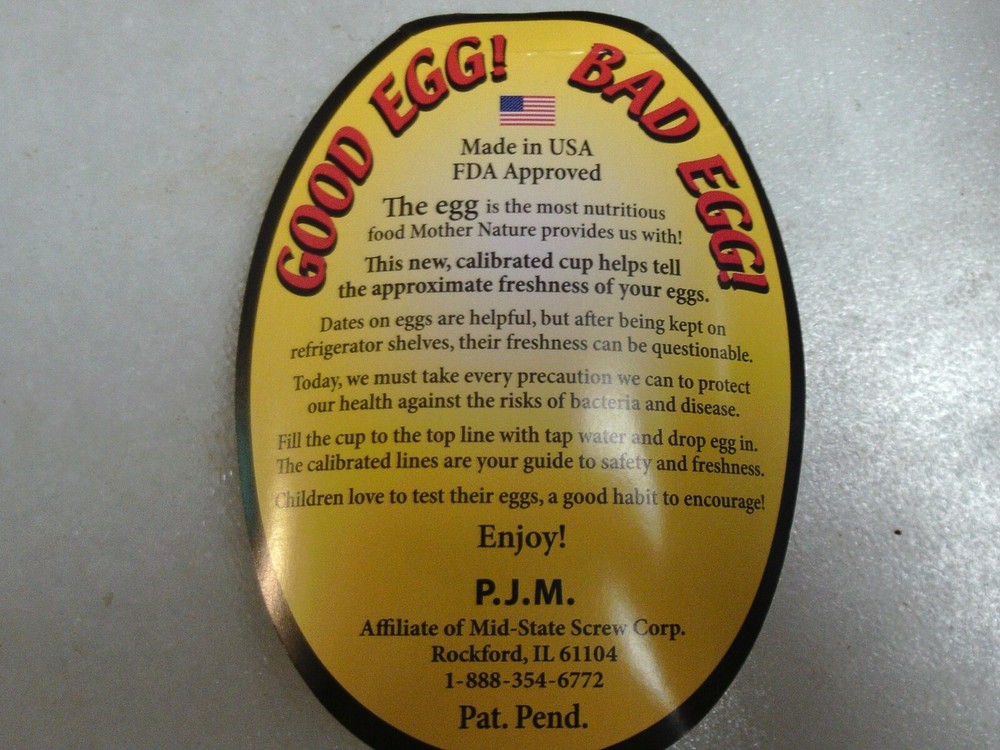 Good Egg Bad Egg Freshness Guide Plastic Measuring Cup