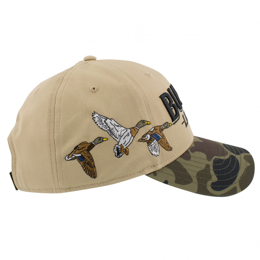 Busch Light Duck Hunting Camo Brim Adjustable Hat Brown