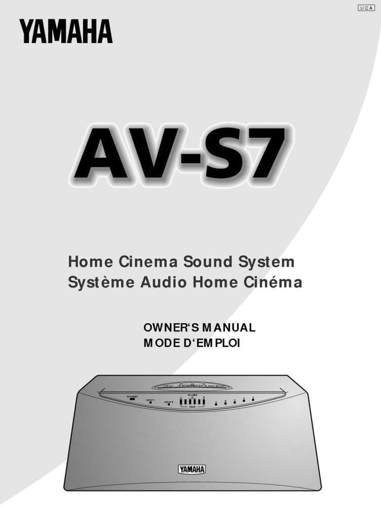 Yamaha AVS-7 Sound System Owners Manual