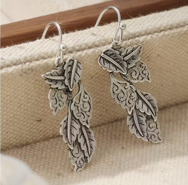 BRIGHTON BEACH Layered Leaf Drops Earrings