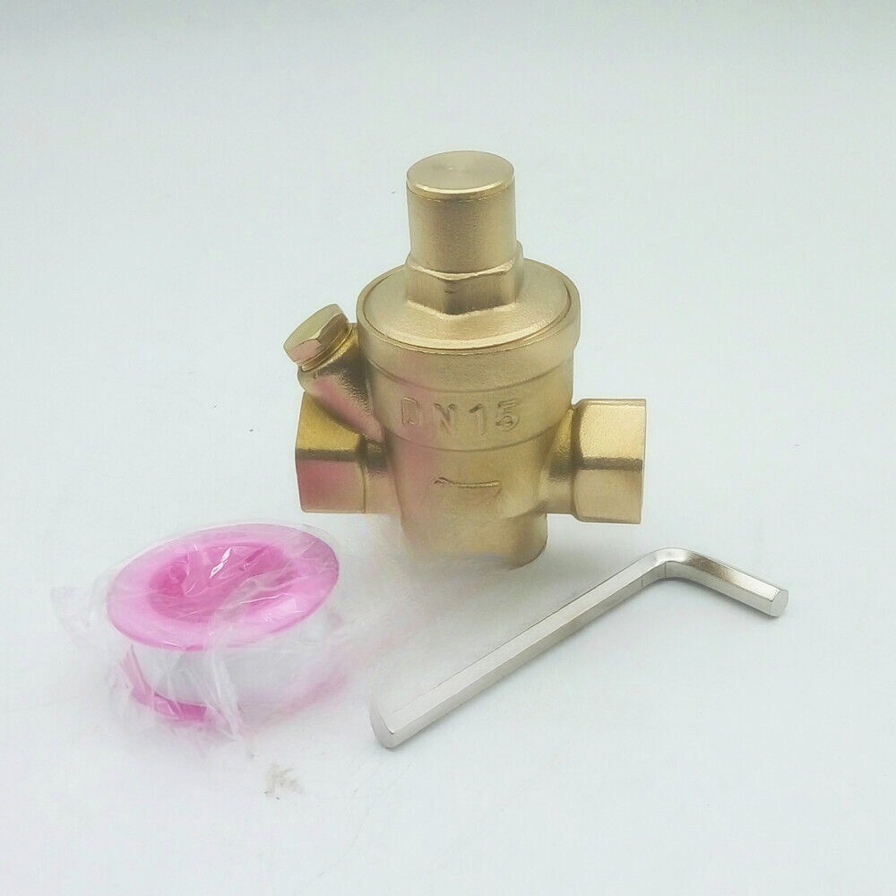 1/2'' DN15 BSP Brass Water Pressure Reducing Valve W/ Gauge Flow Adjustable NEW