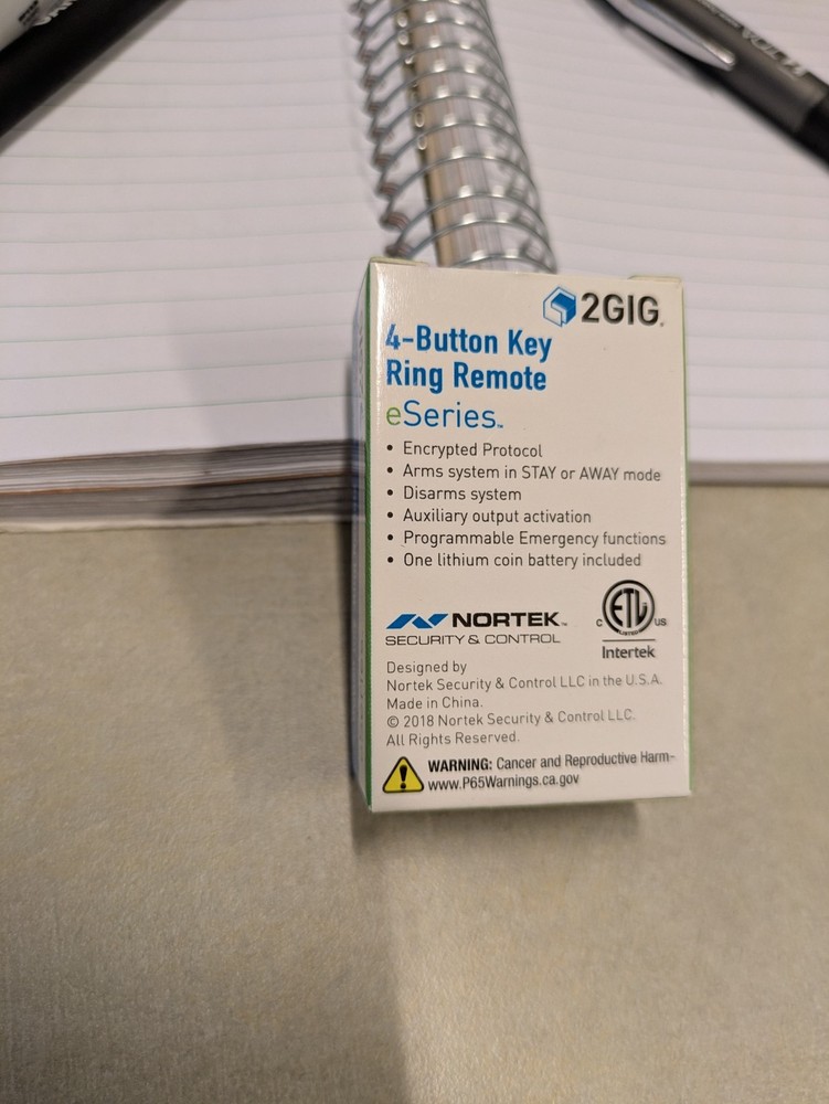 4-Button Key Ring Remote 2GIG-KEY2E-345