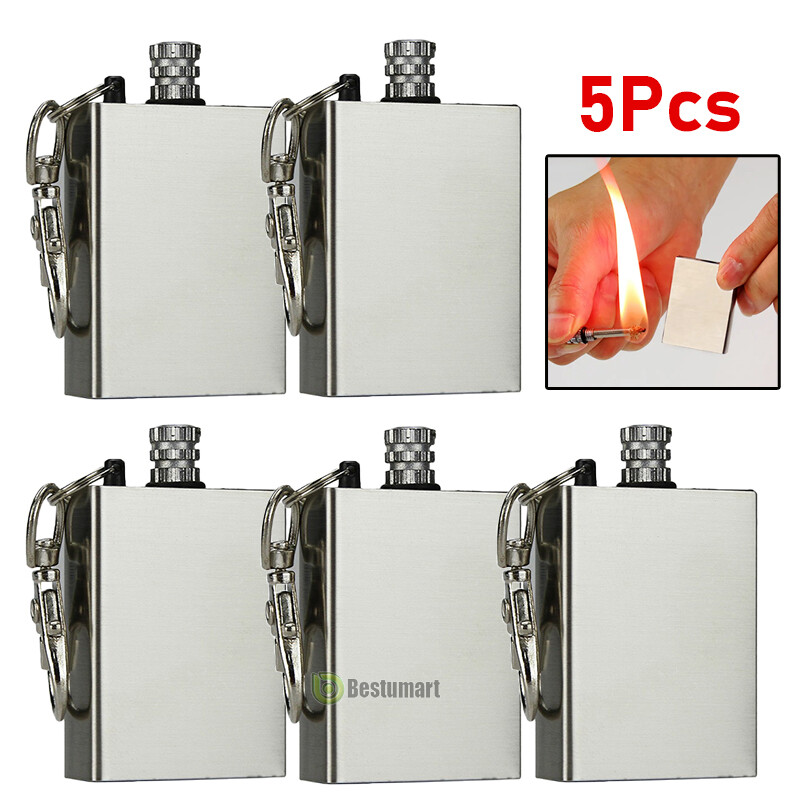 5Pcs Permanent Match Keychain Emergency Lighter Survival Tool Waterproof