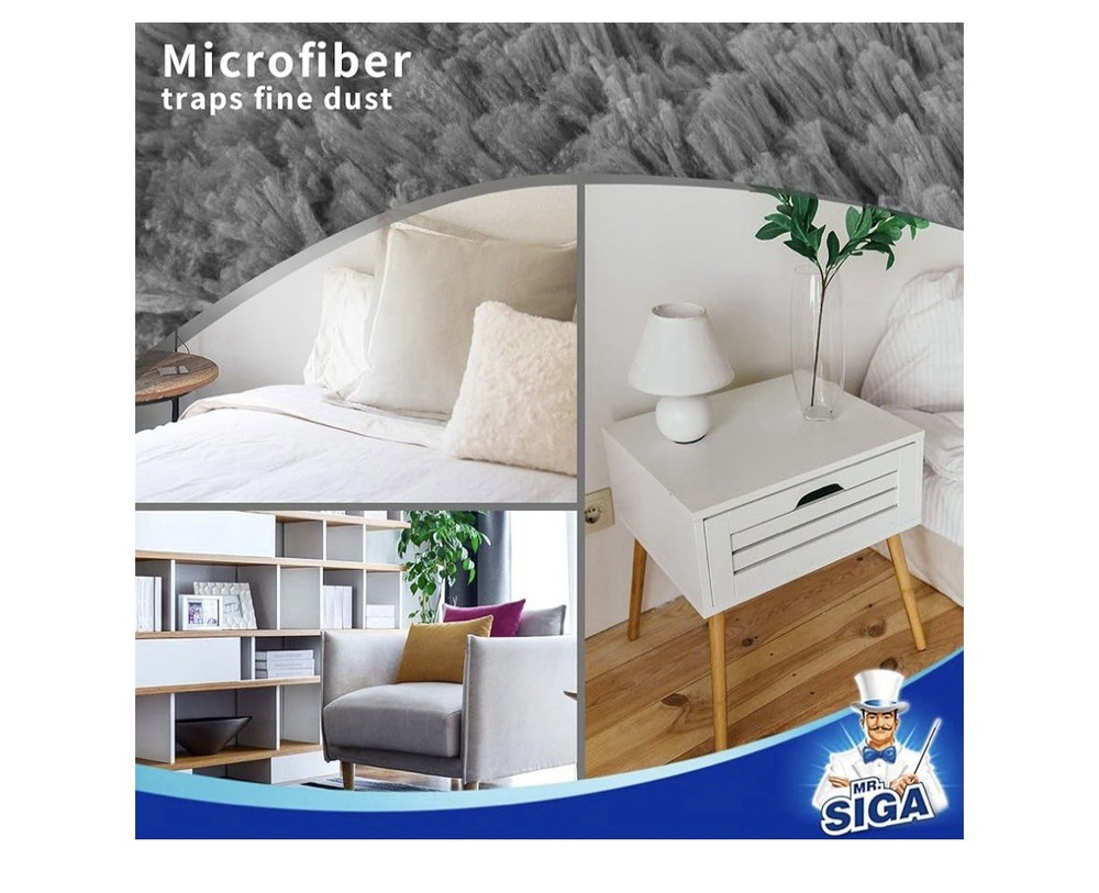 MR. SIGA Lint Free Microfiber Duster, Washable Duster