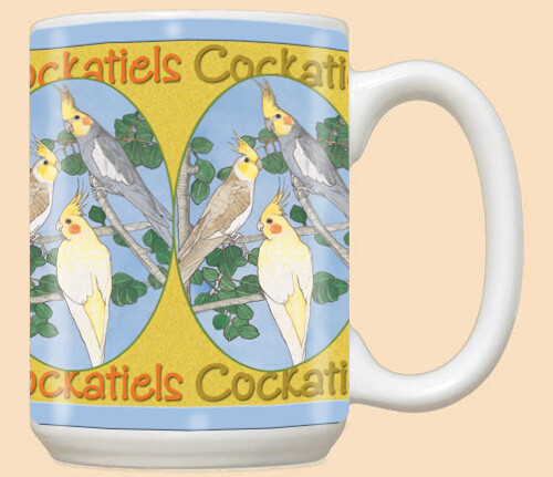 Cockatiel Bird Ceramic Coffee Mug Tea Cup 15 oz