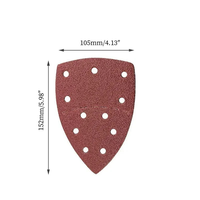 20pcs 11 Holes Mouse Detail Sander Sandpaper Triangular Sanding Paper for Mult