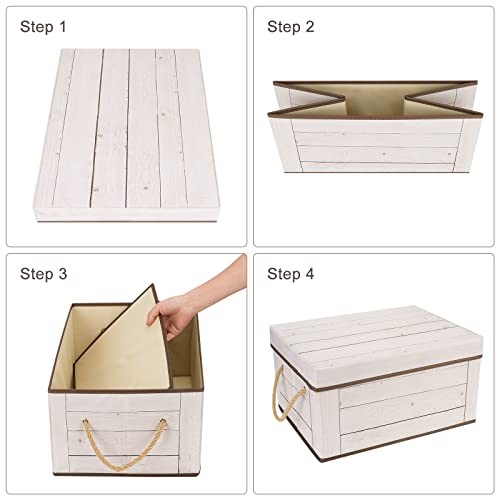Livememory Memory Box for Keepsake, Decorative Storage Box with Lids and Handles