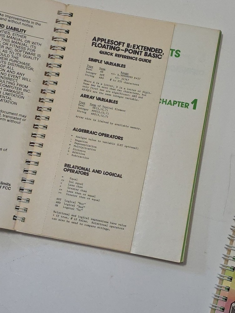 Lot of 5 Apple II Reference Manuals, DOS, AppleSoft, BASIC, Parallel Interface