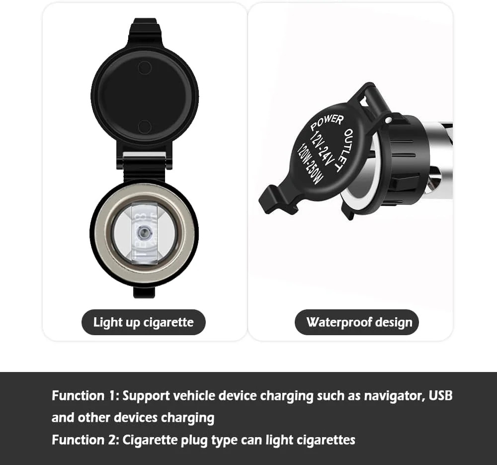 12V Cigarette Lighter Socket,Car Cigarette Lighter Socket with Waterproof Cover