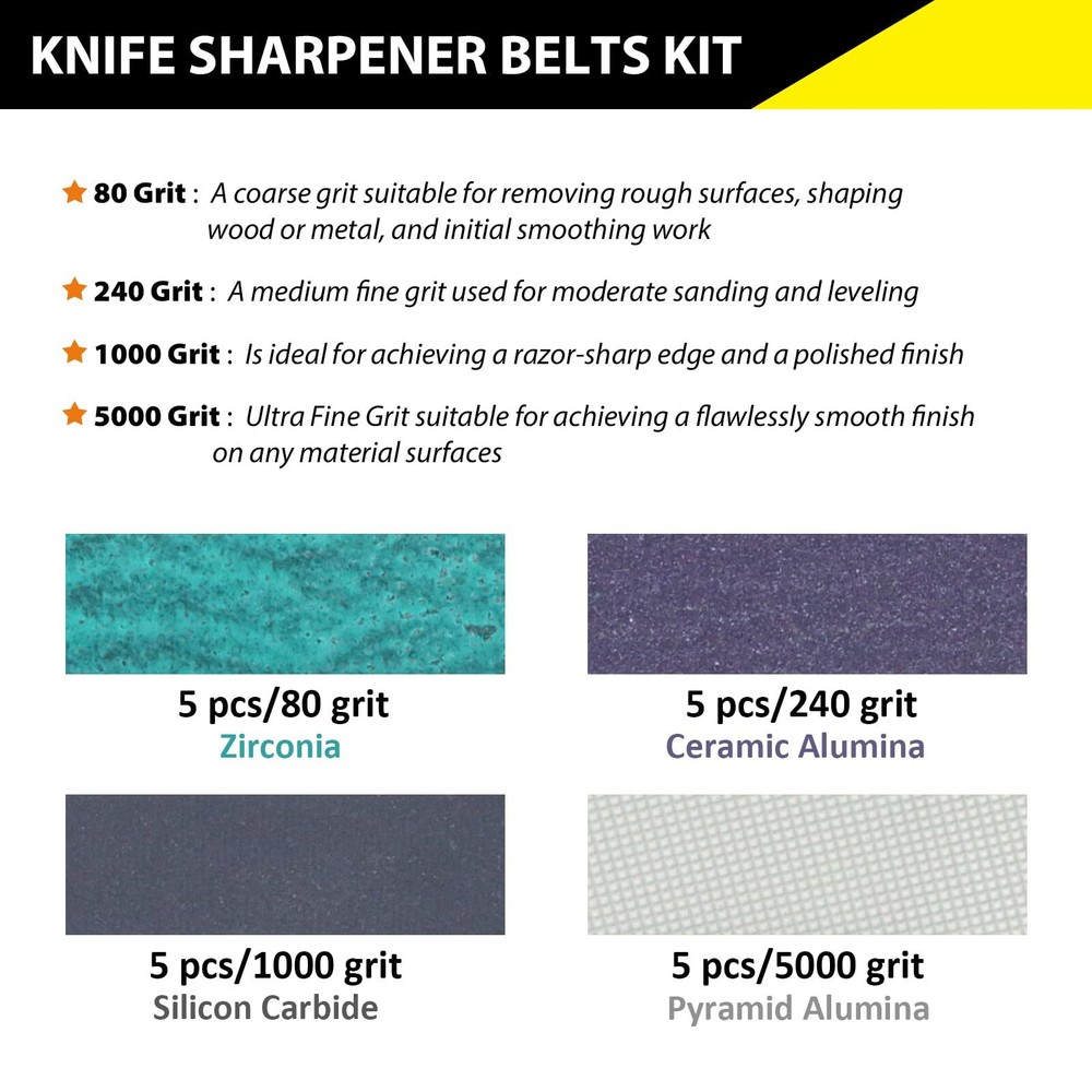 20 Pack 1/2" x 12" Replacement Sharpening Sanding Belts for Official Work Sha...