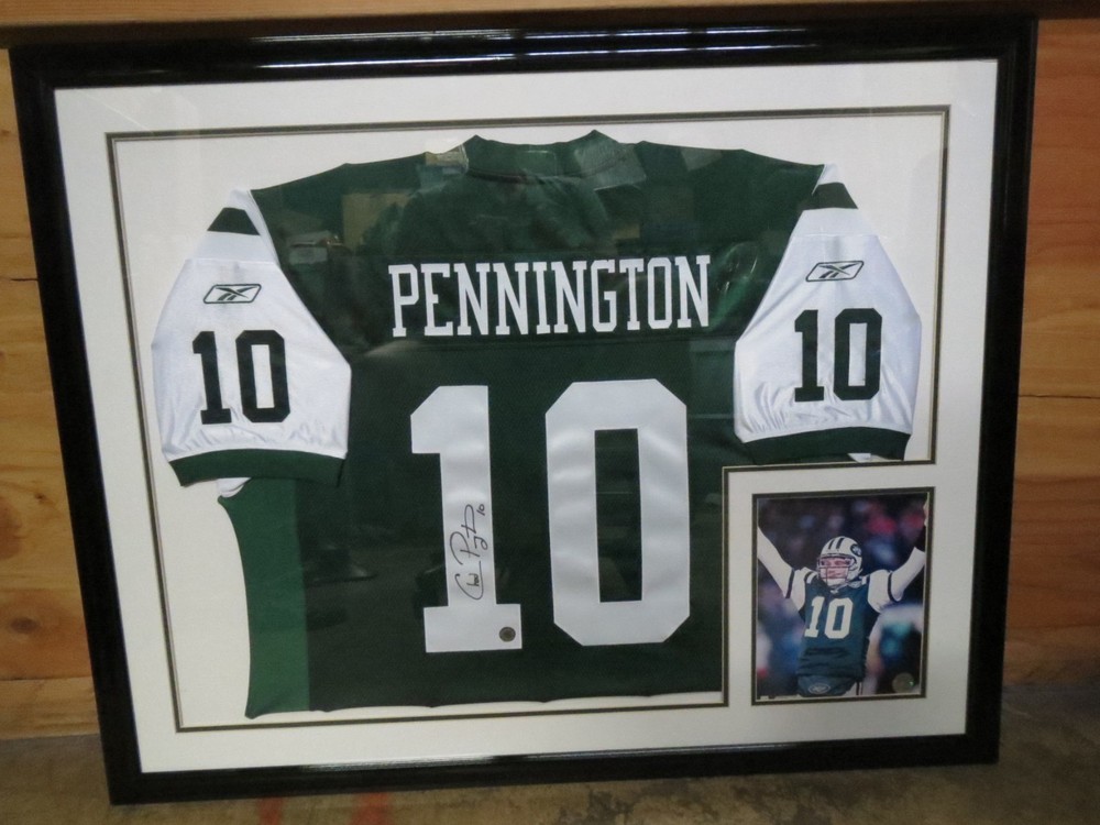 Chad Pennington Framed Autographed Jersey with COA