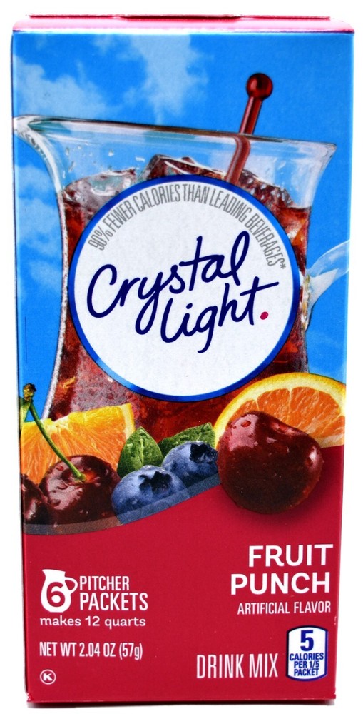 4 12-Quart Boxes Crystal Light Fruit Punch Drink Mix
