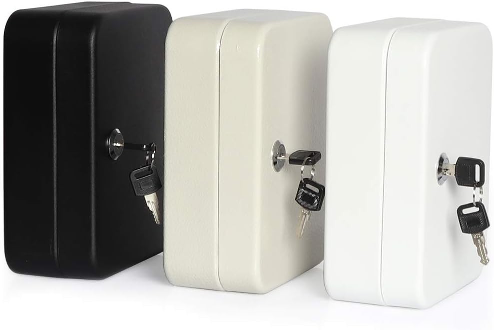 Lockable Wall Mount Key Lock Box with 20 Hooks - Secure Key Storage Solution