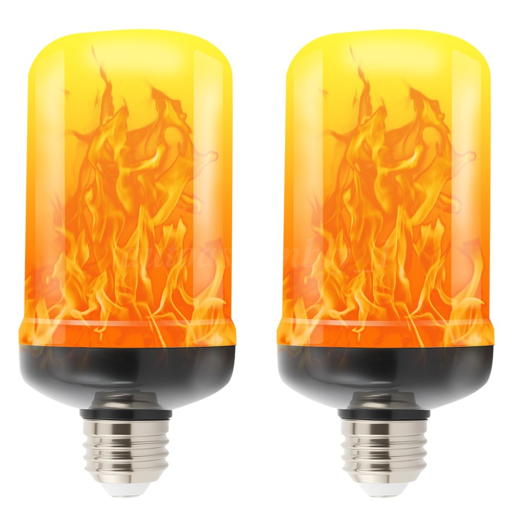 2-4 Pack LED Flame Light Bulbs,4 Flickering Modes with Gravity Sensor E26 Base