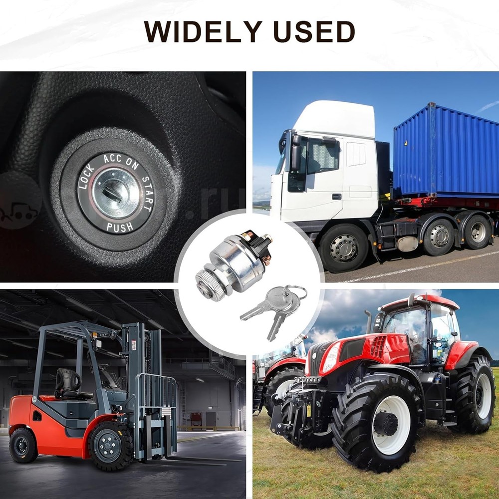 Ignition Switch with Key, 4 Position Universal Key Switch, Starter Switch 12V...