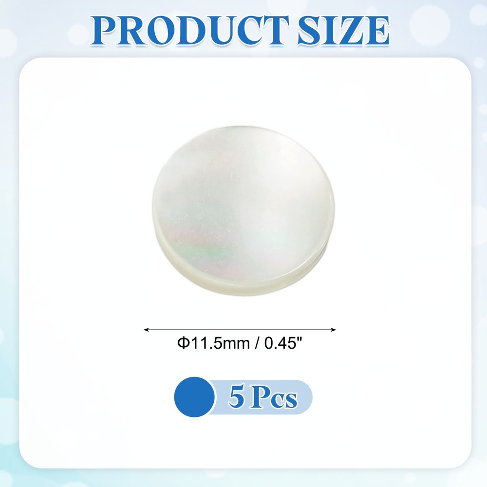5Pcs Natural Shell Button, 11.5mm Shell Shank Buttons, Bright White/Silver