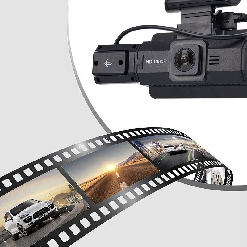 Car Dash Cam Night Vision Video Recorder Loop Recording Front And Inside Camera