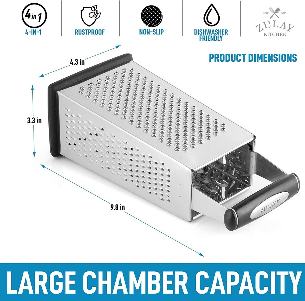 Zulay Cheese Grater with Easy Grip Handle