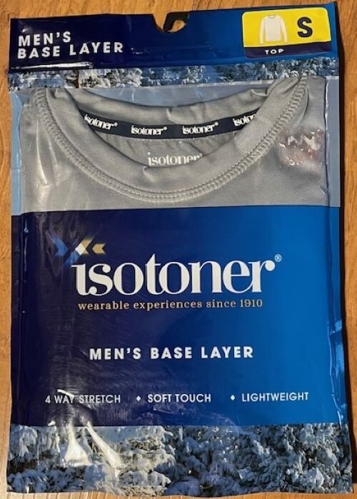 Isotoner Men's Base Layer Top - Size S - Gray - NEW
