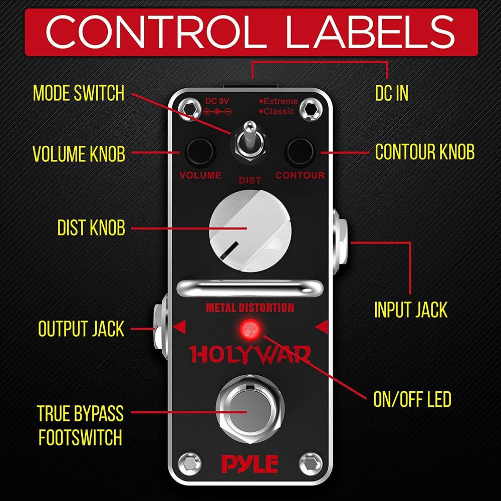 PylePro PDISTPDL54 Guitar Effect Pedal