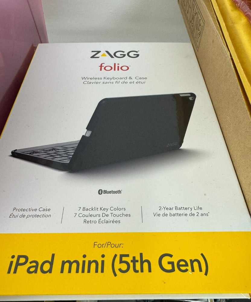 2 PACK !!  Zagg - Bluetooth keyboard Protective Case for Apple iPad Mini 5th gen