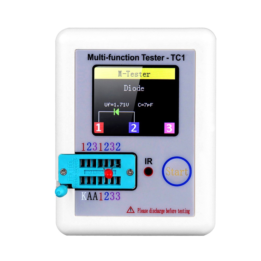Colorful Display Capacitor Resistor Diode Triode Transistor Tester Meter P0G3