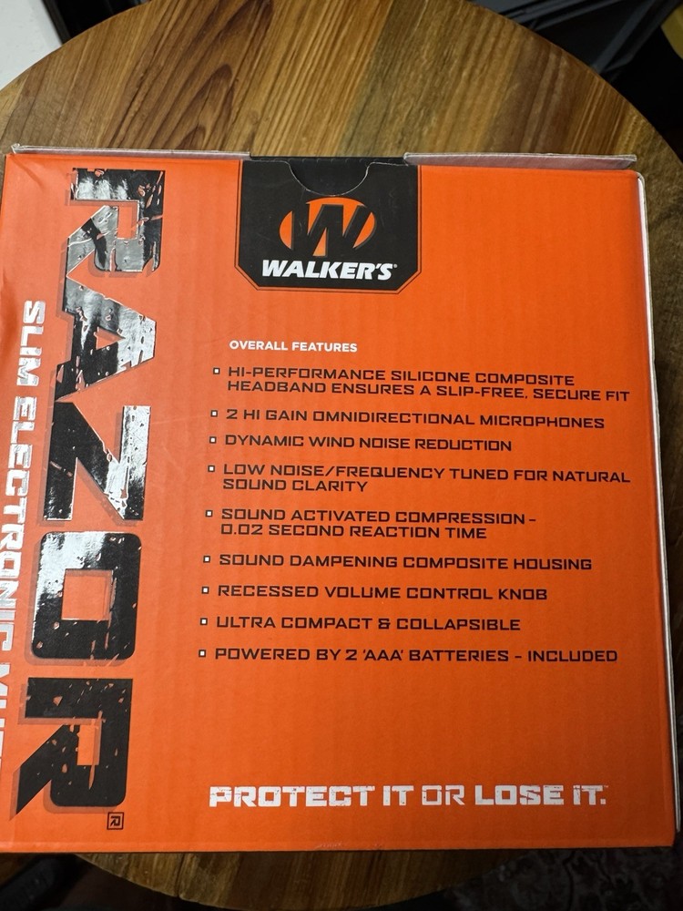 Walker' Razor Slim Electronic Muffs GWP-RSEMRH Black