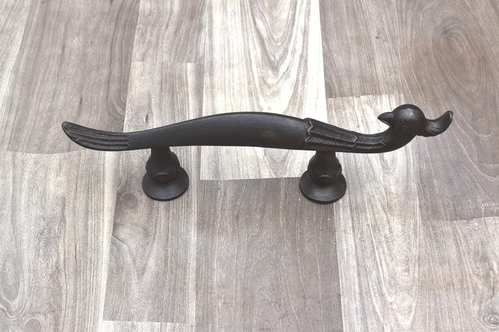 Victorian Cast iron Peacock shape Large n Heavy Gate door Screen handles pulls