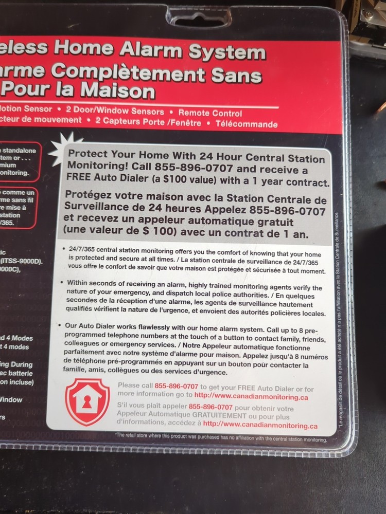 Defiant Wireless Home Security System NO Bluetooth/Internet connection required