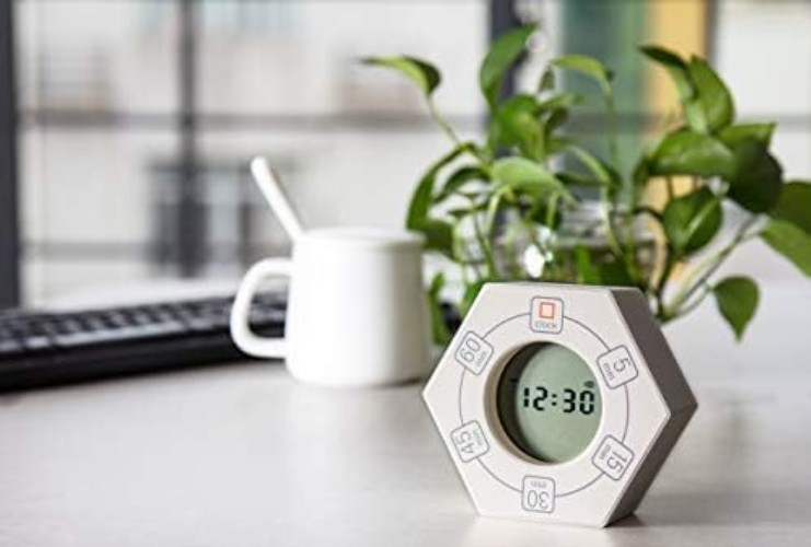 Modern Rotating Productivity Clock - White