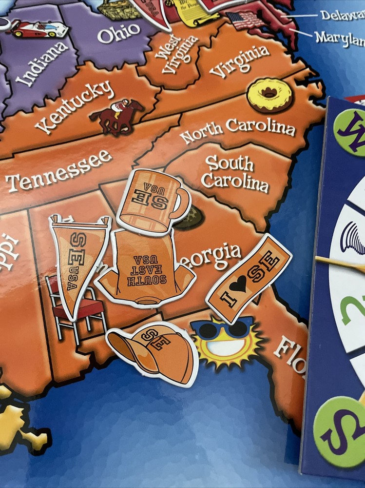 Learning Resources Reading Roadway Comprehension Board Game US Map Home School