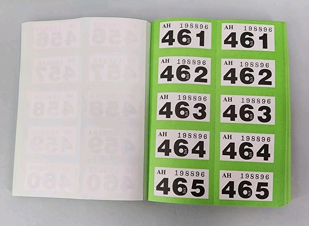 Jumbo Raffle 1-1000 Security Coded Cloakroom Tickets Book