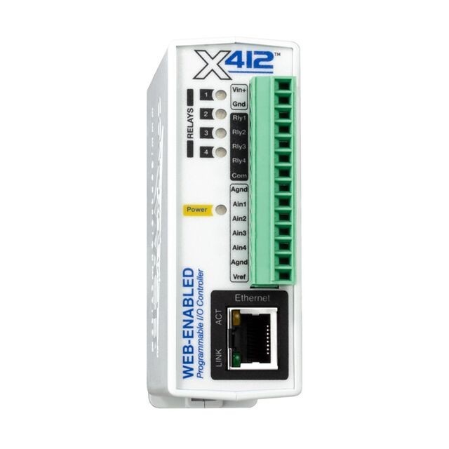 ControlByWeb X-412-I Programmable Ethernet Analog PLC I/O Module Web-Enabled