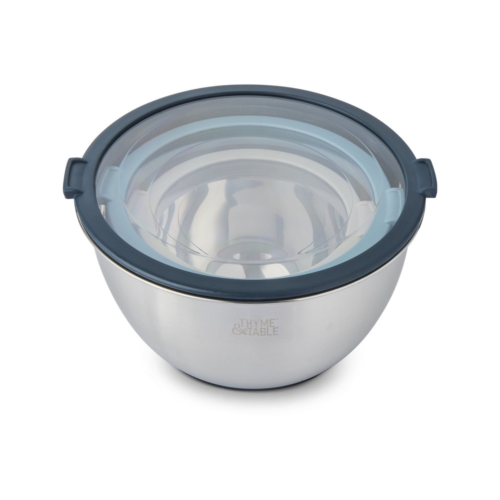 Thyme & Table 6-Piece Nesting Mixing Bowl Set with Easy Grip Transparent Lids