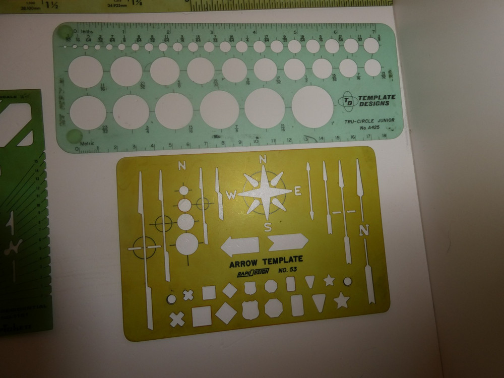 VTG Lot 25 Architectural Engineer Engineering Drafting Templates Tools Stencils