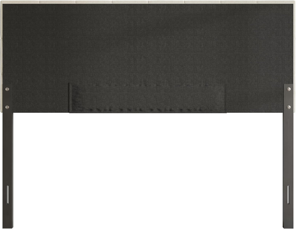 Ida King Headboard - Gray Linen, Button Tufted, Adjustable Height