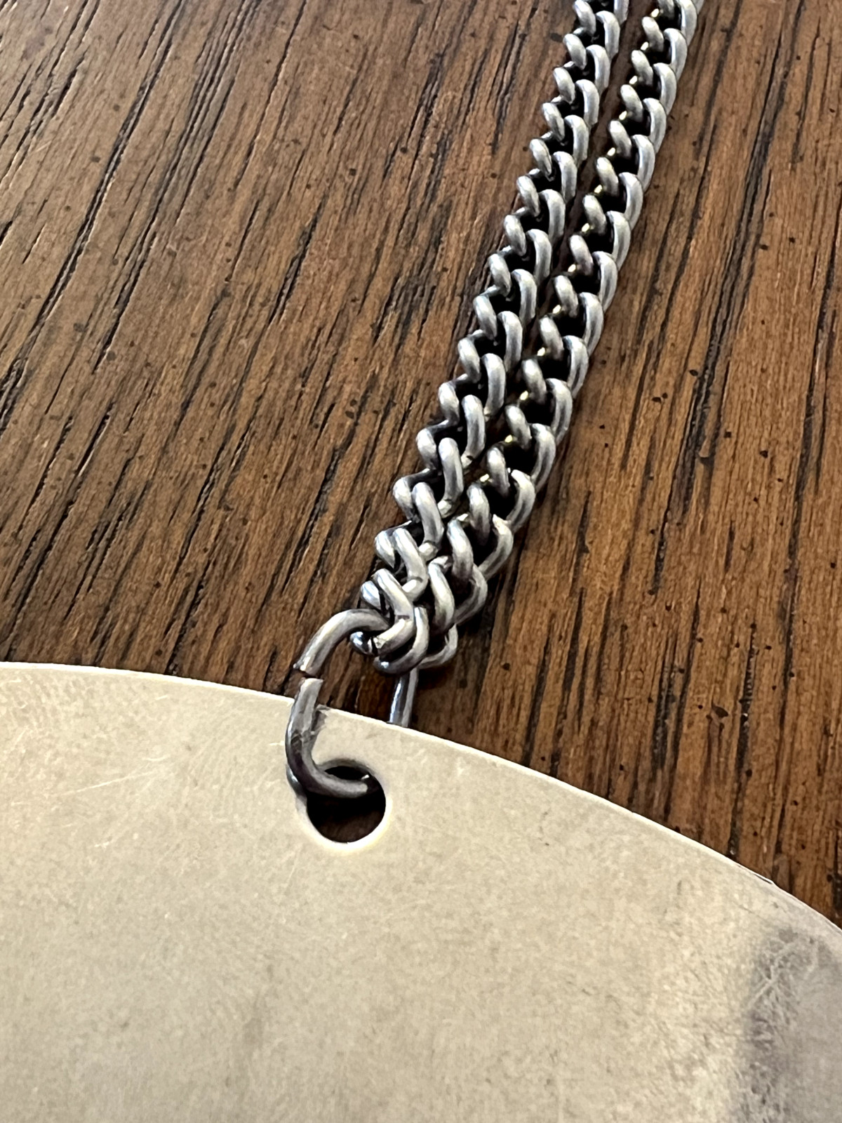 French Army Dog Tags With Chain Blank Unused Military Issued 1966 Identity Plate