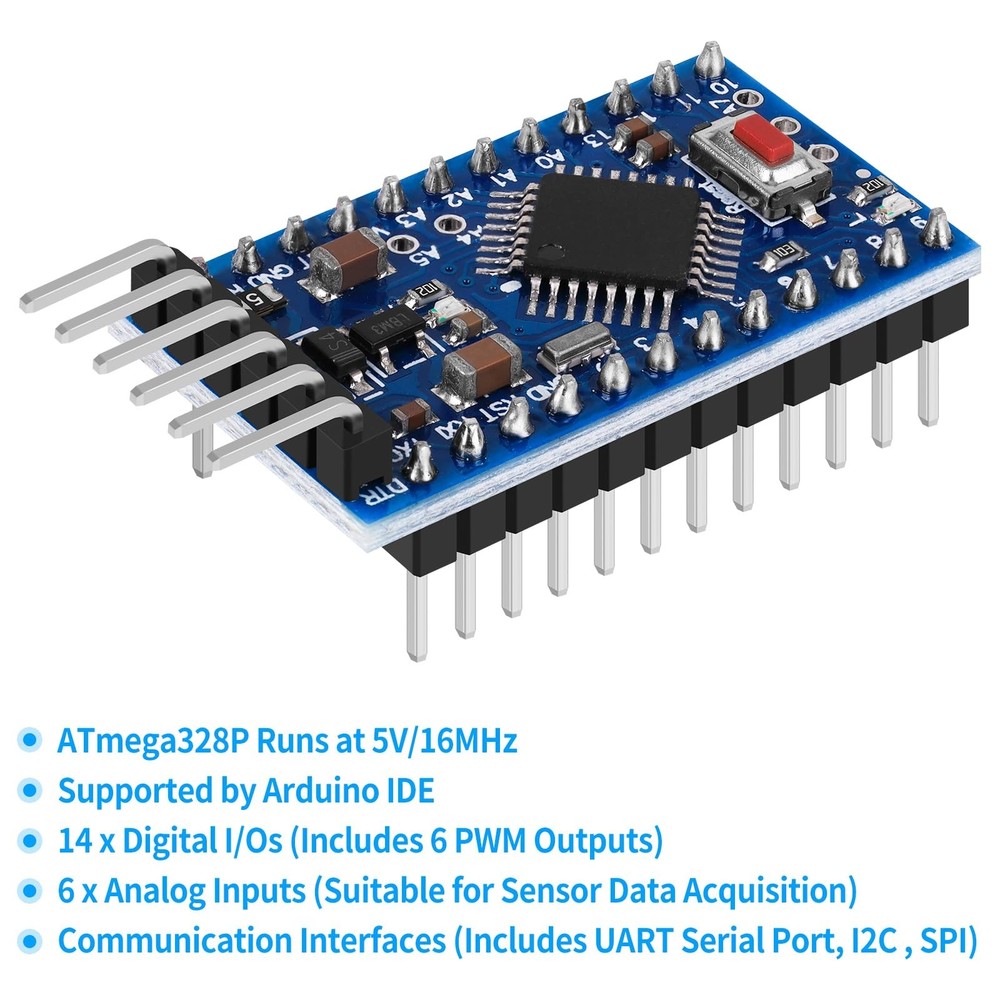 3pcs Pro Mini ATmega328P 5V 16MHz Development Board Microcontroller Compatibl...