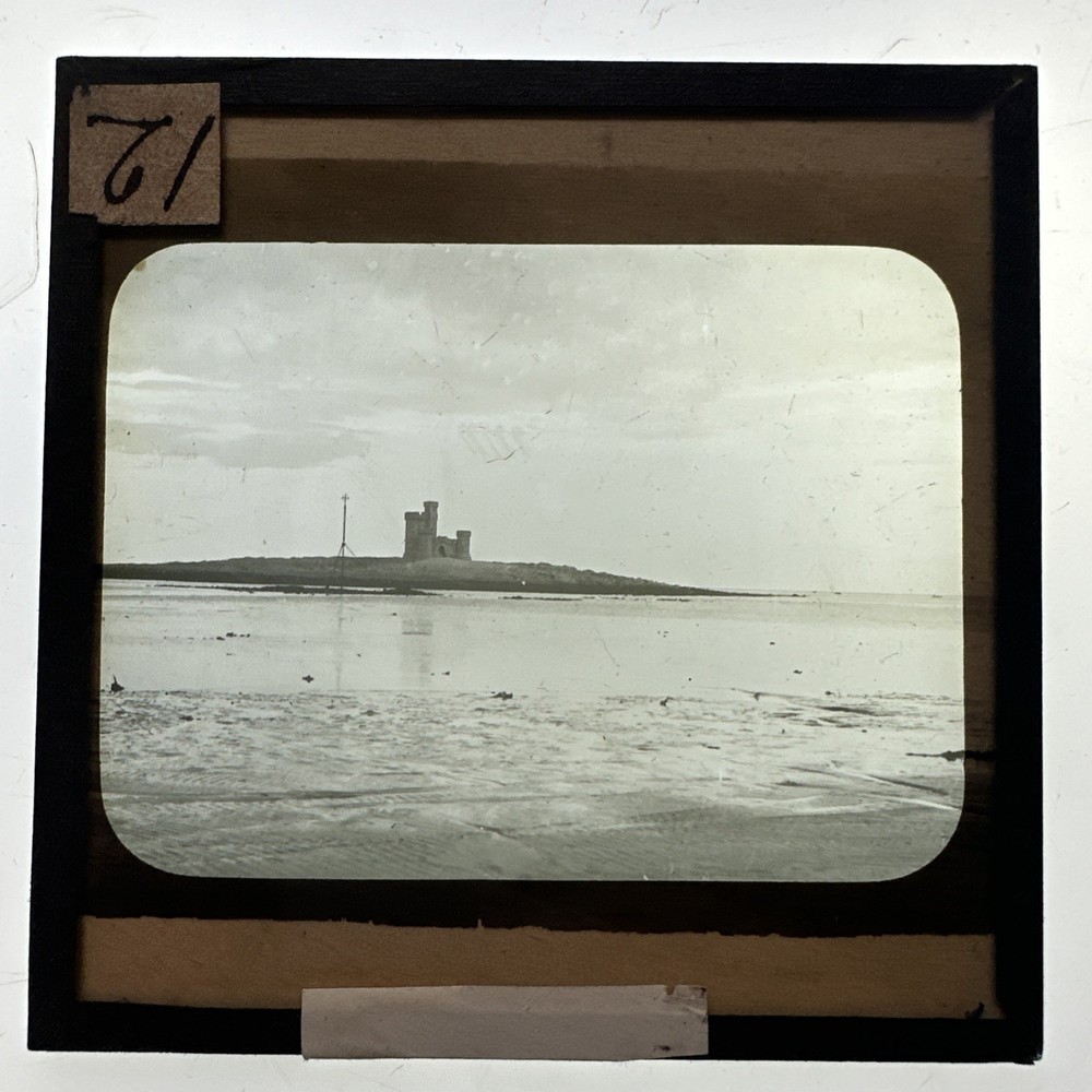Antique Magic Lantern Slide unknown uk coastal castle