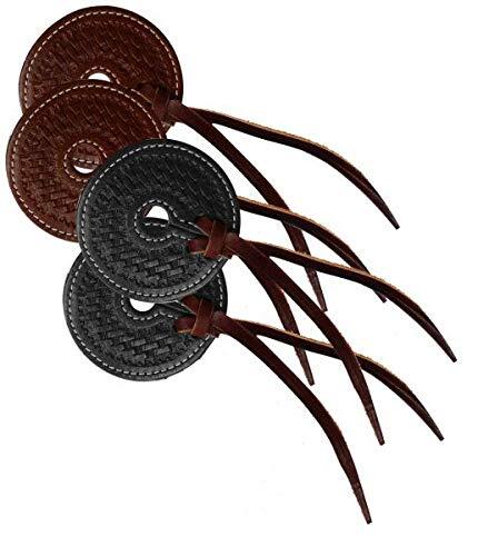 Basket Tooled Leather Bit Guards