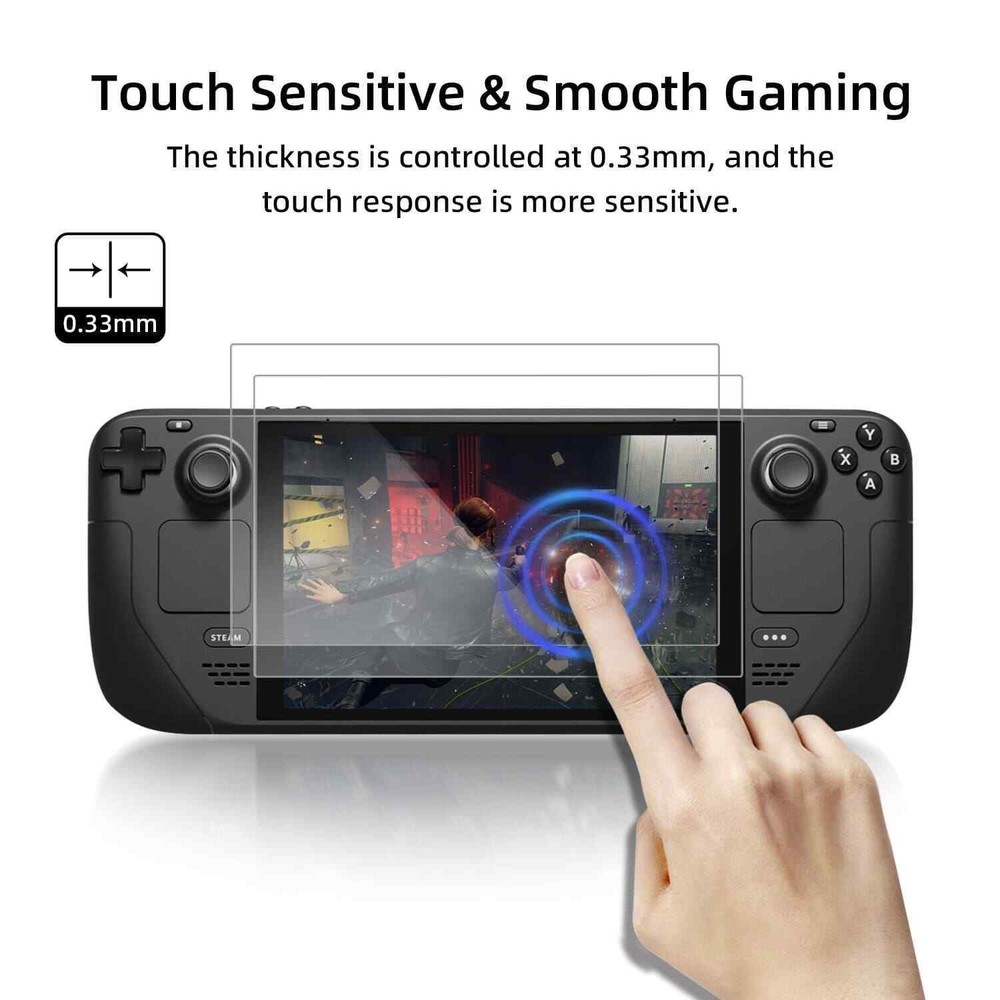 2Pcs 9H Anti-Scratch Tempered Glass Screen Protector for Steam Deck Game Console
